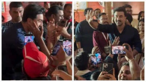 Ranbir Kapoor's Humble Gesture: Actor Wins Over Fans at Durga Puja Pandal with Ayan Mukerji
