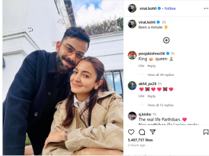 Virat Kohli's Intimate Photo with Anushka Sharma Breaks the Internet, Racking Up Millions of Likes