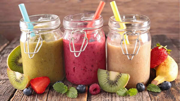 Variety of colorful and healthy smoothies