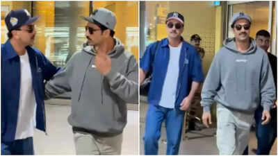 ‘Love & War’: Ranbir Kapoor and Vicky Kaushal share a warm hug as they return to Mumbai after shoot